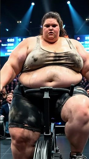 8K HDR Extreme Workout Cycling Challenge | 5000KG Hyper-Realistic Woman on Industrial Fitness Machin