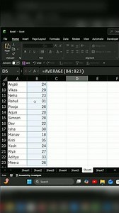 Calculate average in Excel | Excel tips and tricks #excelshorts