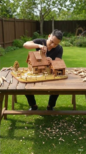 Handmade Mini Farm House from Wood | Oddly Satisfying