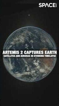 Artemis 2's Earth View w/Satellites & Auroras 🚀🌎 #timelapse #artemis2 #earth #satellite #aurora