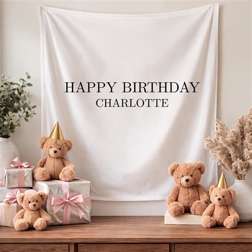 Personalised Birthday Name Flag, Birthday Banner, Custom Birthday Banner, Fabric Sign, Fabric Birthday Sign - Etsy