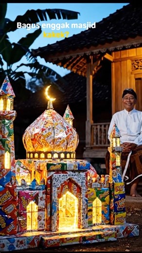 miniatur mesjid kakek dari bungkus snacks#short
