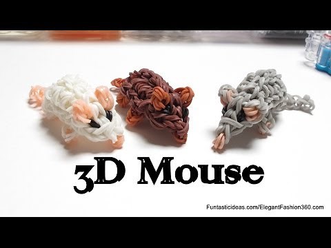 Rainbow Loom Mini Mouse/Hamster 3D Figures/charms - How to - 3D Animal Series