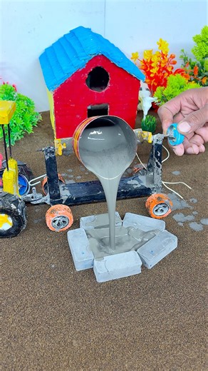 DIY Construction Tractor Machine 😱 | Mini handpump Model Build |#shorts #youtubeshorts