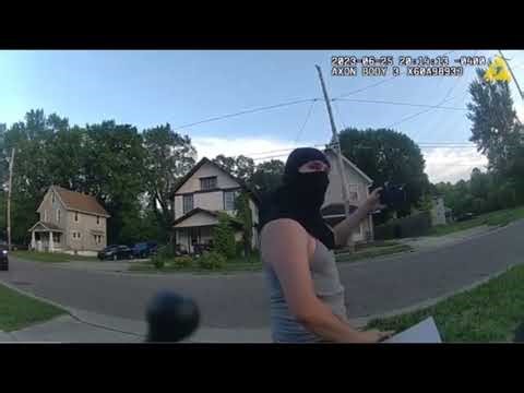 Cyraxx baseball bat attack on peaceful protester & police bodycam leading to his arrest