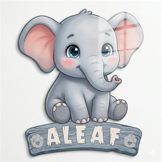 Personalized Elephant Name Sign, Nursery Wall Decor, Kids Room, Peel and Stick - Etsy