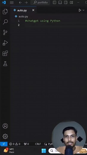 Akshat & Sanskaar • AI Speakers on Instagram: "ChatGPT using Python . . . . #python #programming #college #interview #coding"