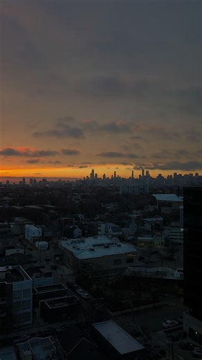 Beautiful Chicago Sunrise from Logan Square