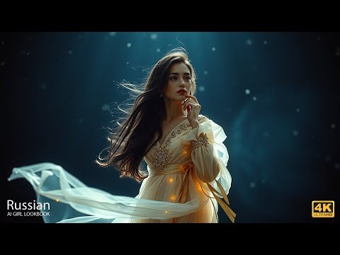 4K AI Art Lookbook｜Radiant Russian Beauty Floating in Starry Universe