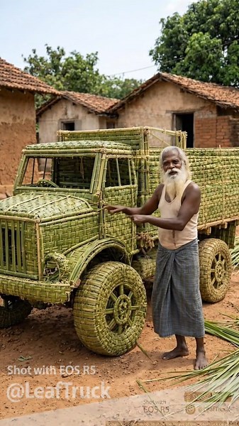Realistic Truck Made from Palm Leaves 🌿 | Traditional Craft Build #ai #craft #tranding JCB JCB JCB