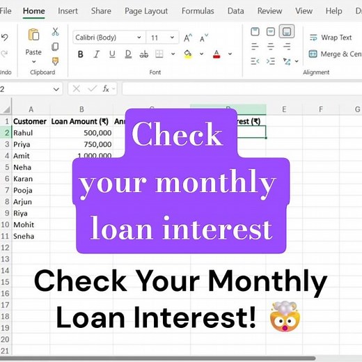 Check Your Monthly Loan Interest in Excel! 💰🤯