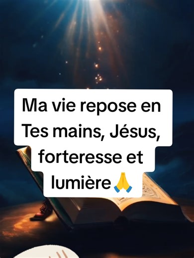 Ma vie repose en Tes mains, Jésus, forteresse et lumière. #pourtoi #fyp #Dieu #tiktokchretien #louange