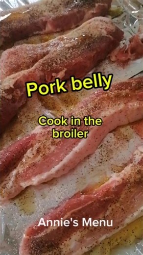 Pork belly cook in the broiler #cooking #easyrecipe #food
