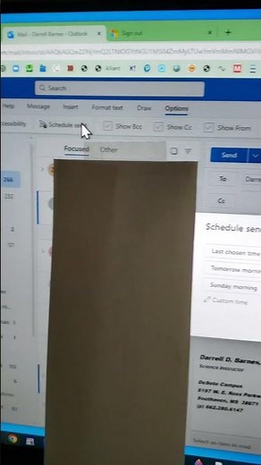How to schedule an email in Outlook when one cannot find the "Tags" button