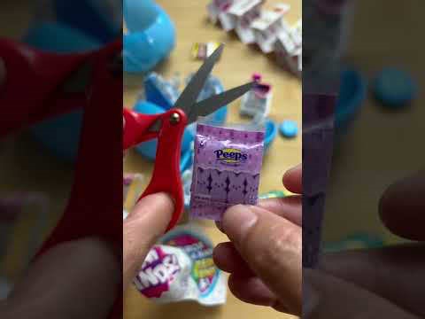 Cutting open Mini Brands for hidden surprises