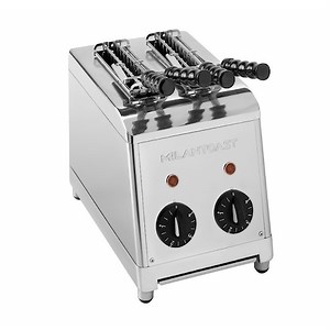 Toaster profesional MILANTOAST, Classic, ideal HoReCa/rezidential, pentru 2 felii de paine, pregateste pana la 80 felii/ora, 12 trepte prajire, utilizare separata sloturi, carcasa ultra rezistenta si durabila, 2 suporturi sandwich incluse, inox - eMAG.ro