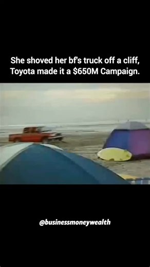 Business | Money | Wealth on Instagram: "In 2004, Toyota dropped one of the boldest truck ads ever. An angry girlfriend pushes a Tacoma off a cliff… It tumbles. Crashes. Smashes. And then? It survives. No voiceover. No sales pitch. Just raw proof. That was the whole commercial — and it won Gold at Cannes. 🏆🔥 Toyota didn’t tell you the Tacoma was strong. They showed you in a way no one could forget. Sales stayed solid through 2004, and when the new Tacoma launched in 2005, numbers jumped over 1