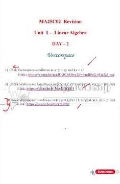 MA25C02 Linear Algebra | Day 2 Schedule | Vectorspace
