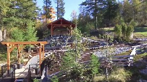 62 reactions | We did some flying over a set of stairs and outdoor living space we built this summer. It’s a lot of stair to climb but the view and the space is worth it. | Artisan Custom Log and Timber Homes | Facebook