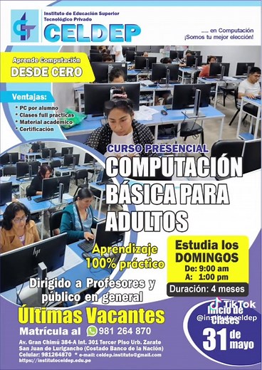 Computación básica para adultos: curso desde cero (domingos)