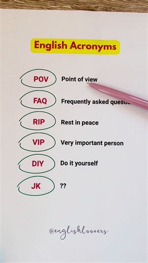 Mastering English Acronyms for Effective Communication