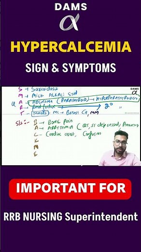 🔥HYPERCALCEMIA Sign & Symptoms | Dr Gourav Sir🔥| DAMS Nursing