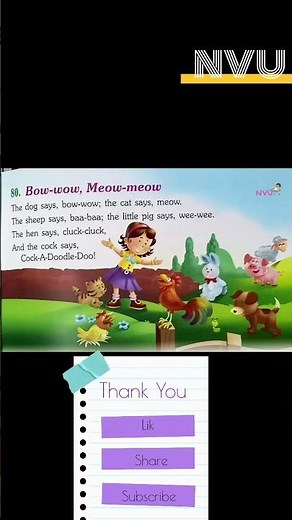 🐶 Bow-wow, Meow-meow | Animal Sounds Poem for Kids 🐱🐷🐔🐑 | Fun Learning #littlelearners