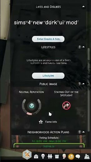 the new sims 4 dark mode ui mod! #thesims #sims4 #gamingsims4 #thesims4legacy #thesims4 #sims4game