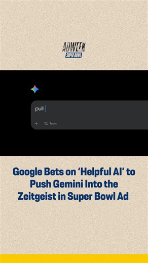 Google launched its biggest Gemini marketing campaign with a Super Bowl ad showing a mother using the AI assistant to help her son visualize their new home, fitting his room into the new space and imagining backyard possibilities through image generation. This marks Google's fifth straight Super Bowl appearance, continuing the emotional storytelling tradition started with 2010's "Parisian Love." Agency: In-house Read more 👉 https://bit.ly/3ZQ6LbX | Adweek