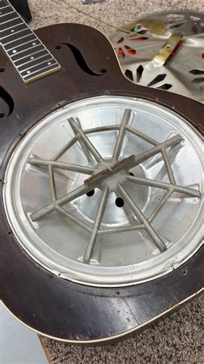 Beard Guitars on Instagram: "Notice anything interesting about this 1930’s Dobro? #resonatorguitar #acousticguitars #dobro"