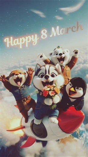 Baby Husky Throws Flowers From a Rocket! Happy 8 March 🎉