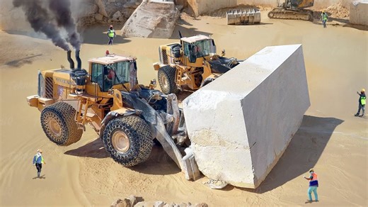How Miners Move Impossible Marble Blocks in Quarry..