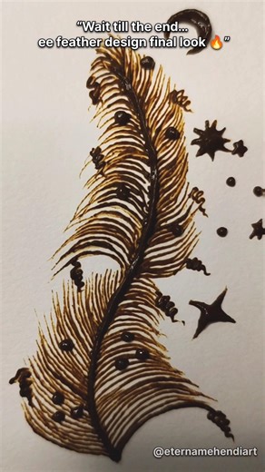 Ramadan Mehendi Day 4 🌙 Feather + Arabic design tutorial