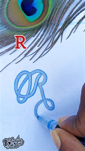 Cursive letter | Letter R | Calligraphy | sk cursive art