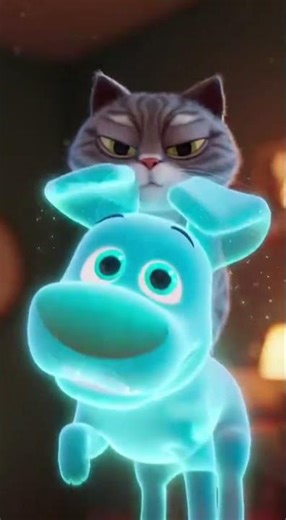 Funny Ghost Dog & Grumpy Cat – Cute Floating Comedy Scene | Sora 2 AI Animation