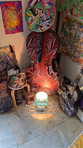 Bronwyn Rayner on Instagram: "Water Marbling Christmas Bauble Workshop morning yayyy 🎄🎄🎄🎄. 2 spots left for November 13th Brisbane Australia workshop. Email me at bronwyn.rayner@optusnet.com.au for more details. . . . . #jacquardproducts #brisbaneartclass #workshopsbrisbane #artclassbrisbane #seasonalcrafts #seasonaldecor #christmascrafts"