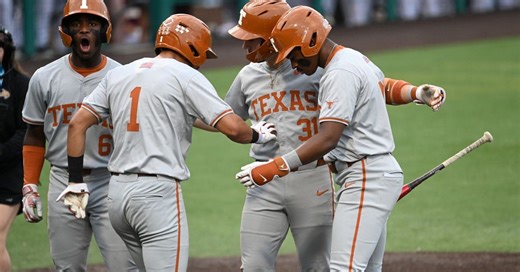 No. 2 Texas baseball run-rules No. 8 Oklahoma, 14-0, to claim series opener