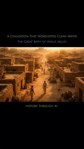 History Through AI on Instagram: "The Great Bath of the Indus Valley | Where Cleanliness Became Civilization Long before grand palaces and towering temples, the people of the Great Bath of Mohenjo-daro built something revolutionary—a public water structure dedicated to cleanliness, order, and inner purity. Constructed around 2600 BCE, the Great Bath stands as one of the world’s earliest examples of advanced urban planning and hydraulic engineering. Made of carefully baked bricks, sealed with nat