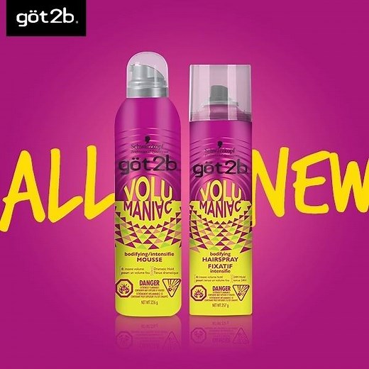 Looking for strong hold and insane volume? Get crazy with new got2b® Volumaniac™ Mousse and Hairspray, available now. | göt2b Canada