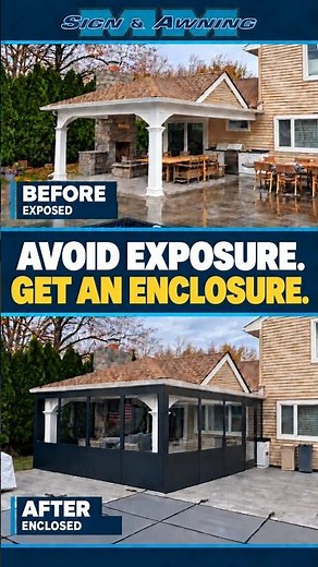 Open Patio to Enclosed Outdoor Living Space | Before & After #clearvinyl #patioenclosure #diy