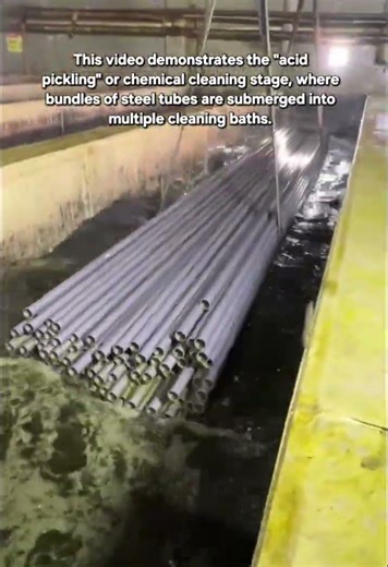 Industrial Steel Tube Acid Pickling & Cleaning Process #SteelManufacturing