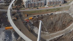 The 760-foot pedestrian bridge over the Scioto River that connects Dublin's Historic District with the new Bridge Park Development is nearly complete! The bridge is set to open on March 13.⁣https://bit.ly/37zvlAy | WSYX ABC 6
