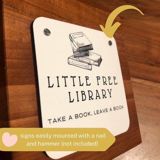 Free Little Library Sign, Cork-back Waterproof Sign, Lending Library Sign, Square Little Free Library Sign, Sign for Little Free Library - Etsy