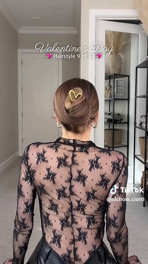 Heart Pin Updo 💁‍♀️ Simple, secure, and low-effort chic perfect for date night! #hair #hairtutorial #hairstyles