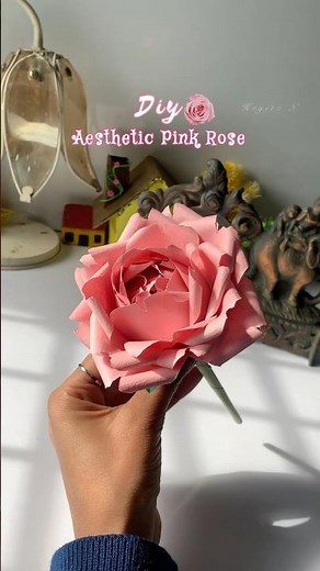 DIY Pink Rose 🌸 | Simple & Aesthetic Paper Flower🌸#shorts #diy #papercraft