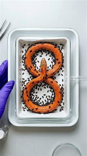 Orange Snake VS Dermestid Beetles — Infinity Loop Timelapse Reveal