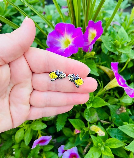 Ray Firefly Earrings: Princess and the Frog, Tiana Minnie Ears, Handmade Nickel Free Stud Earrings - Etsy