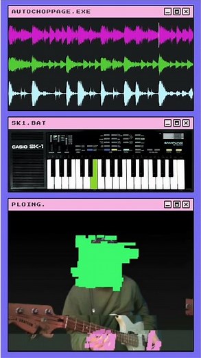 automated choppage, human bass 🧃💾 #breakcore #casiosk1 #fendermustangbass