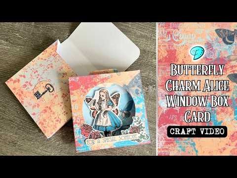 Butterfly Charm Alice Window Box Card by Emily Designs