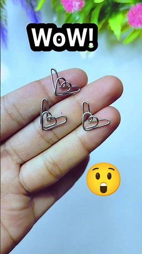 DIY heart paper clips 😍🥰/how to make paper clips at home/homemade Cute paper clips